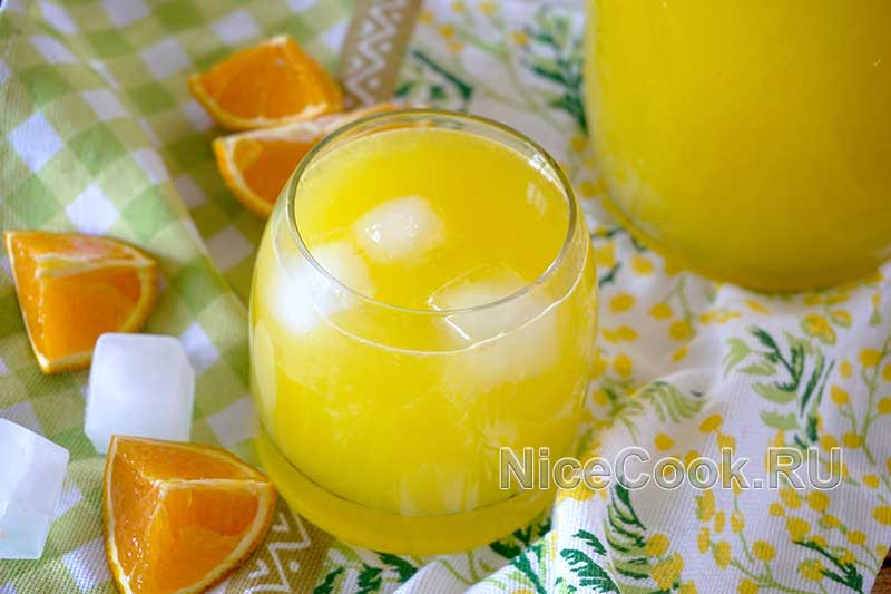 Лимонад с апельсином и мятой
